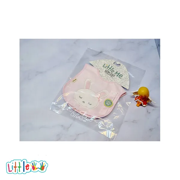 پیش بند گلدوزی همراه بند پستانک littlem طرح خرگوش