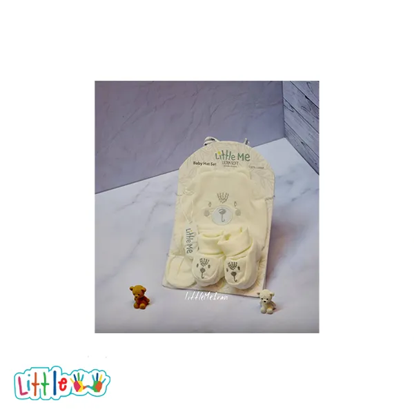ست کلاه دستکش پاپوش نوزادی littleme مدل خرس 1