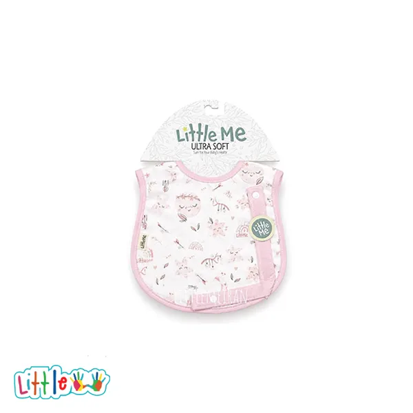 پیش بند همراه بند پستانک littleme طرح ماه و ستاره